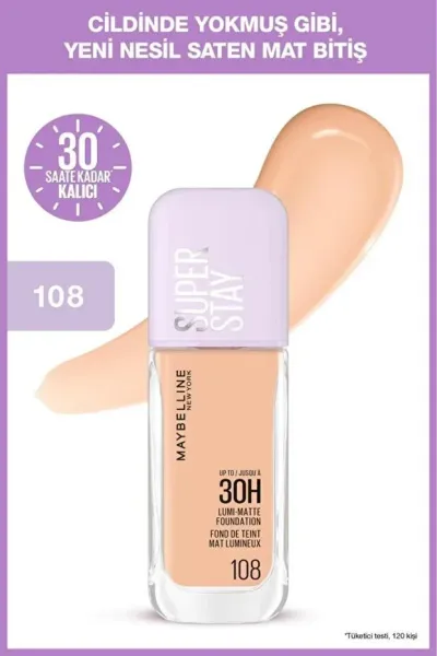 Maybelline Super Stay Lumi Matte Fondöten 108