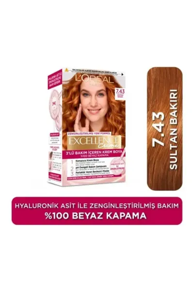 L'Oreal Excellence Cool Creme Saç Boyası - 7.43 Sultan Bakırı