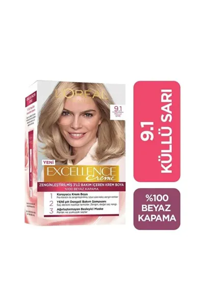 L'Oreal Excellence Cool Creme Saç Boyası - 9.1 Sarı Küllü