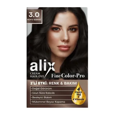 Alix Saç Boyası Set Boya 50 ml - 3.0 Koyu Kahve