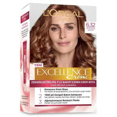 L'Oreal Paris Excellence Saç Boyası - 6.32 Altın Açık Kahve