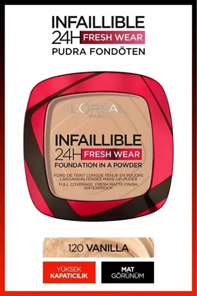 L'Oreal 24H Fresh Wear Powder 9 gr - 120 Vanilla