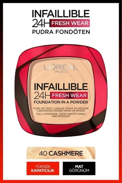 L'Oreal 24H Fresh Wear Powder 9 gr - 40 Cashmere