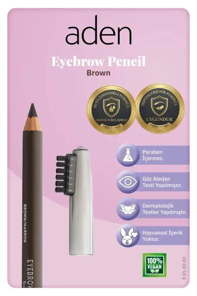 Aden Eyebrow Pencil - Kaş Kalemi 02 Brown(Kahverengi)