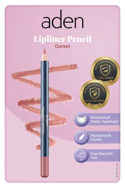 Aden Lipliner Pencil - Dudak Kalemi 22 Corset(Gül Beji)