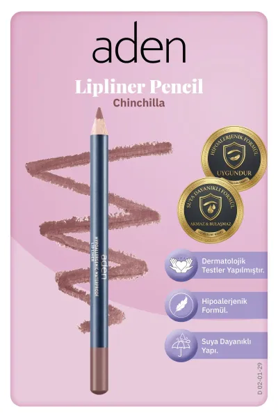 Aden Lipliner Pencil - Dudak Kalemi 29 Chinchilla(Küllü Kahve)