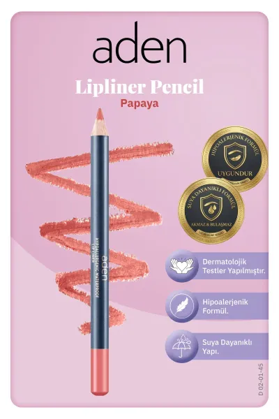 Aden Lipliner Pencil - Dudak Kalemi 45 Papaya(Turuncu)