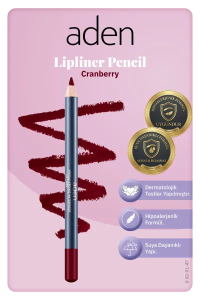 Aden Lipliner Pencil - Dudak Kalemi 47 Cranberry(Vişne)