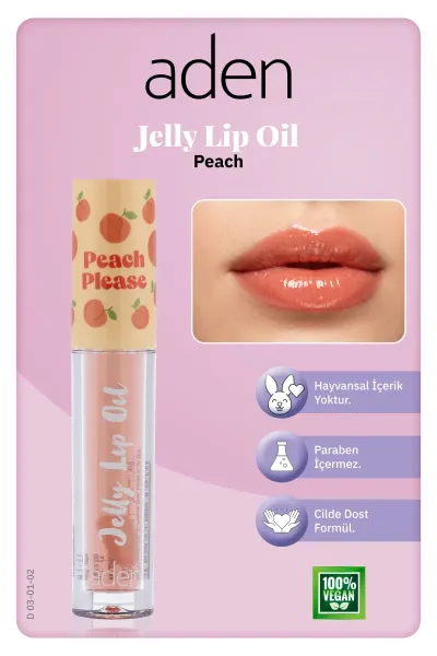 Aden Jelly Lip Oil - Dudak Yağı Peach (Şeftali)