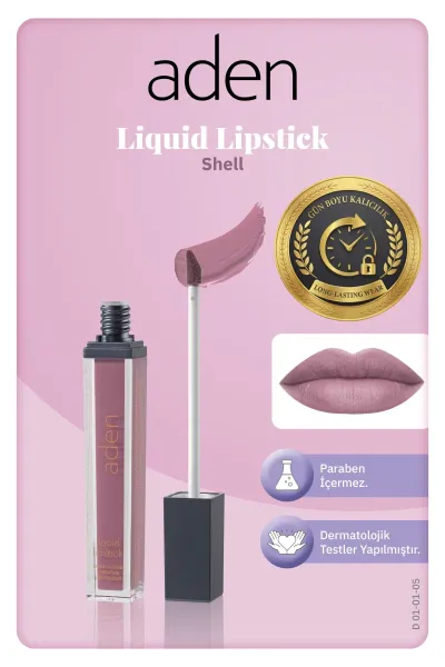 Aden Liquid Lipstick - Likit Ruj 05 Shell(Deniz Kabuğu)
