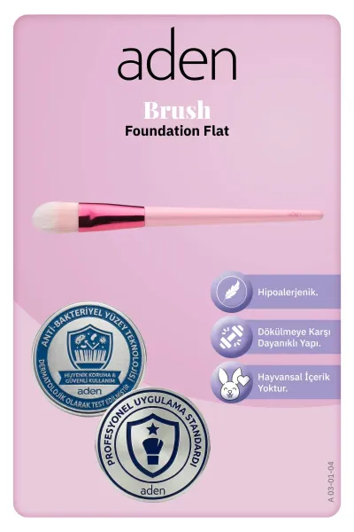 Aden Makyaj Fırçası - Foundation Brush Flat / Düz Fondöten Fırçası