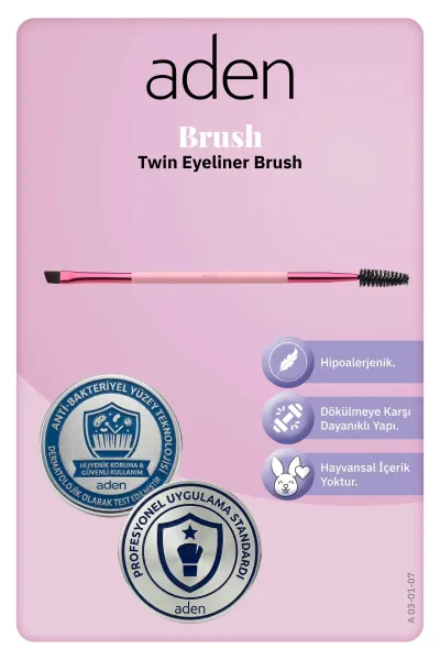 Aden Makyaj Fırçası - Twin Eyebrow Brush / İkili Kaş Fırçası