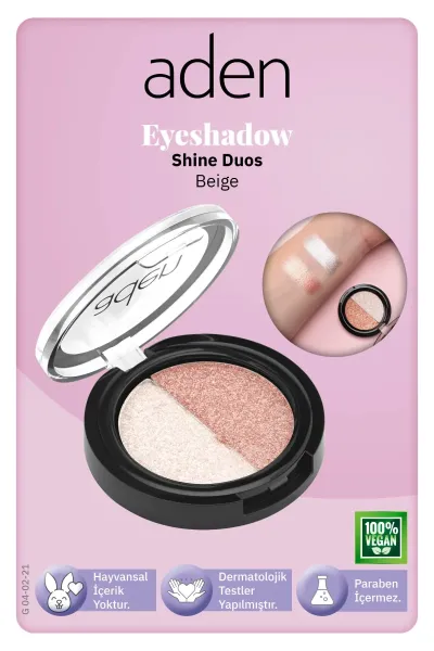 Aden Eyeshadow Shine Duos - Işıltılı Göz Farı İkilisi Beige(Bej)