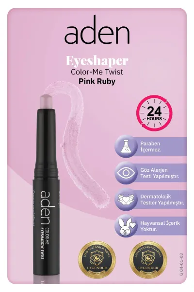 Aden Eyeshadow Twist - Asansörlü Göz Farı 03 Pink Ruby(Pembe Yakut)