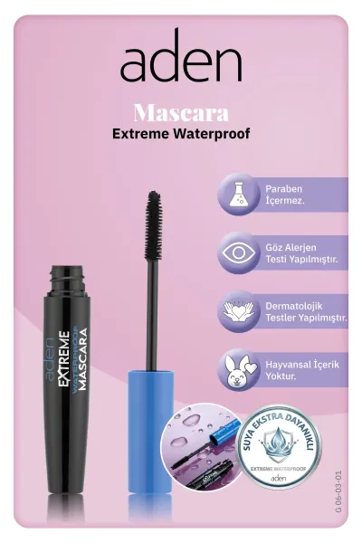 Aden Extreme Waterproof Mascara - Suya Dayanıklı Hacim Etkili Maskara
