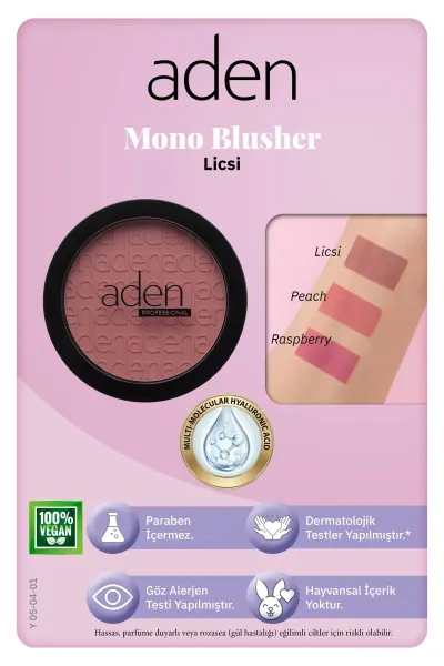 Aden Mono Blusher - Tekli Allık 01 Licsi(Liçi)