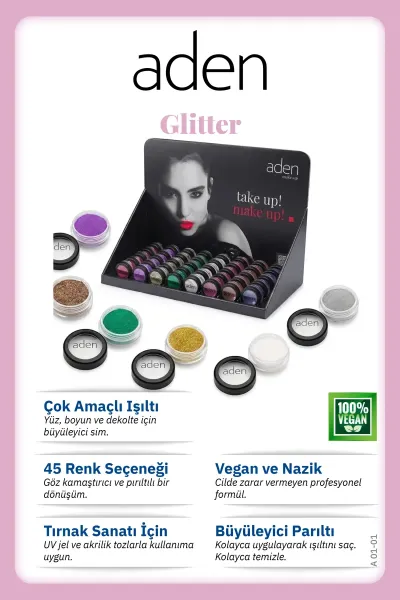 Aden Glitter Powder - Işıltılı Toz Jukebox(Mürdüm)