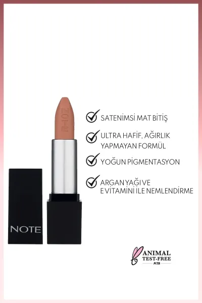 Note Ruj & Mattever Lipstick Yari Mat Saten Bitişli No: 03 Ethereal Açık Nude