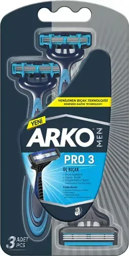Arko Men Pro 3 Bıçaklı Tıraş Bıçağı - 3'lü
