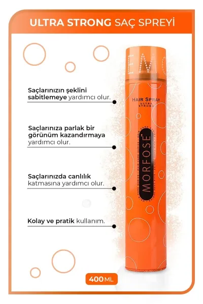 Morfose Saç Spreyi Ultra Sert Turuncu 400 ml