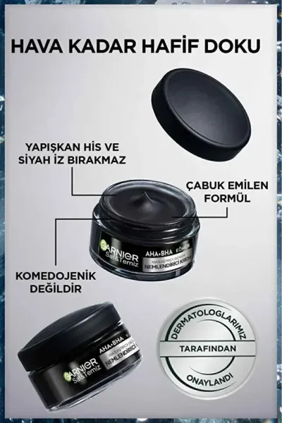 Garnier Yüz Bakım Kremi & Saf Ve Temiz Kömür Matlaştırıcı, Nemlendirici Gündüz Kremi 50 ml