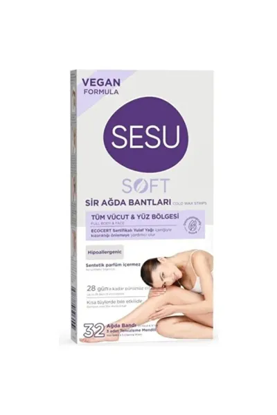 SESU Soft Ağda Bandı Pratik Tüy Alma - SOFT YULAFLI 32Lİ