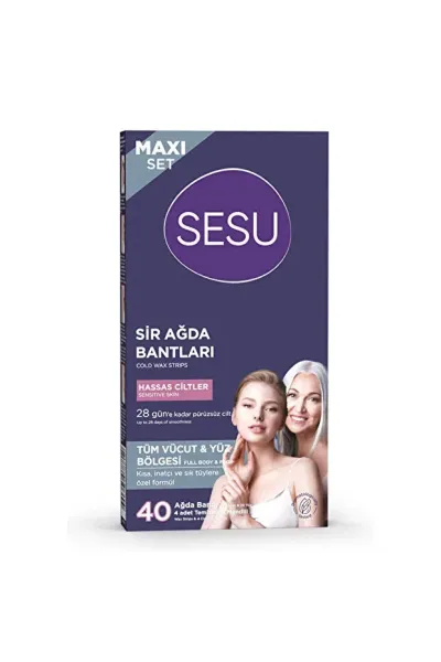 SESU Soft Ağda Bandı Pratik Tüy Alma - HASSAS CİLTLER 40'Lİ